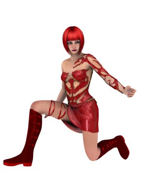 genç bir kadının 3d cg işleme