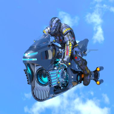 3d cg işleme bir cyborg binici