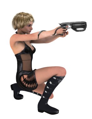 bir kadın savaşçı 3d cg render