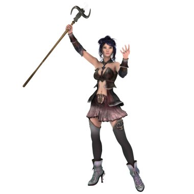 bir kadın savaşçı 3d cg render