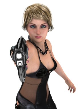 bir kadın savaşçı 3d cg render