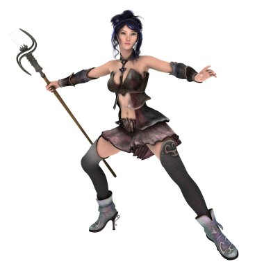 bir kadın savaşçı 3d cg render