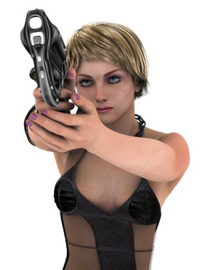 bir kadın savaşçı 3d cg render