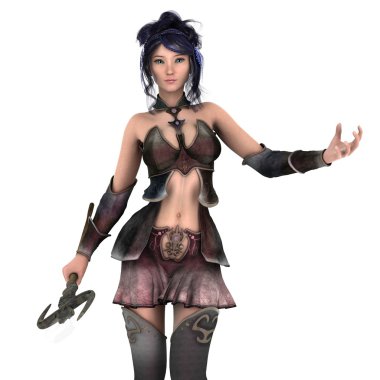 bir kadın savaşçı 3d cg render