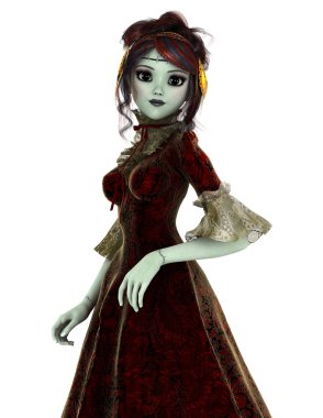 genç bir kadının 3d cg işleme