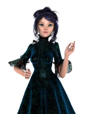 genç bir kadının 3d cg işleme