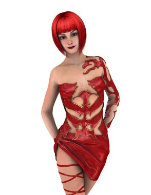 genç bir kadının 3d cg işleme