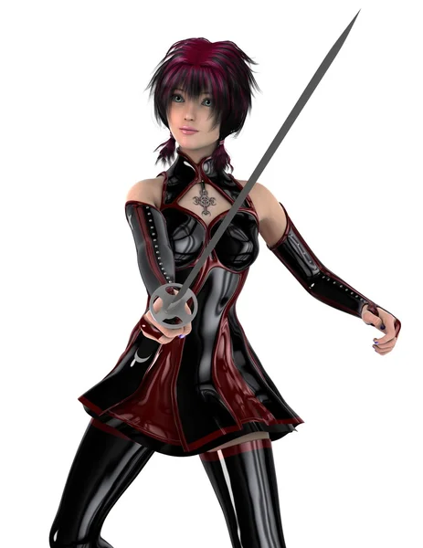 3D CG rendering of a female warrior — Stock Photo, Image