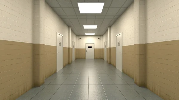 3D cg-rendering av korridoren — Stockfoto