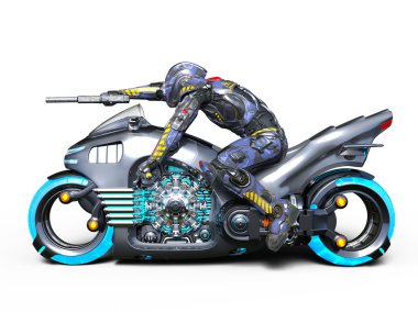 3d cg işleme bir cyborg binici