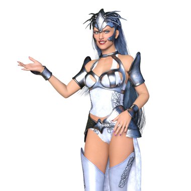 bir kadın şövalye 3d cg render
