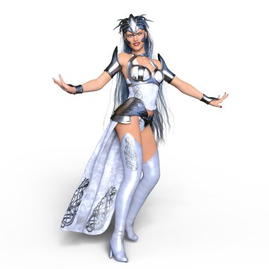 bir kadın şövalye 3d cg render
