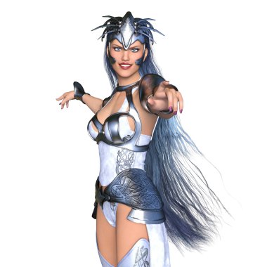 bir kadın şövalye 3d cg render