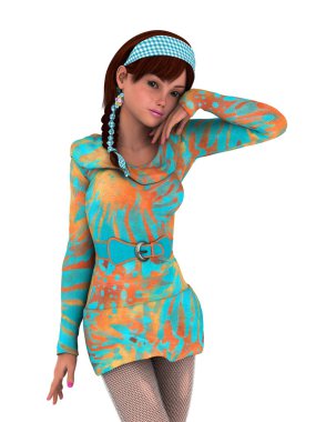 genç bir kadının 3d cg işleme