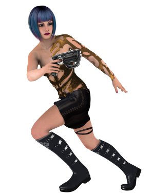 bir kadın savaşçı 3d cg render