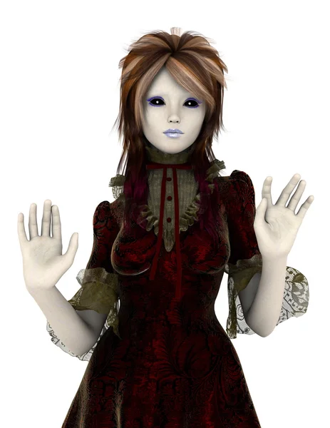 3d cg işleme bir kız figürü oyuncak bebek