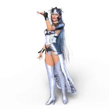 bir kadın şövalye 3d cg render