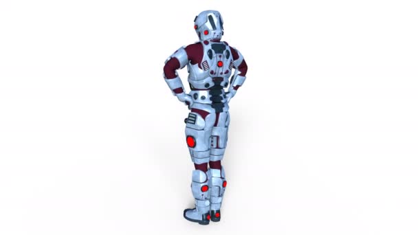 3d cg işleme bir robot — Stok video