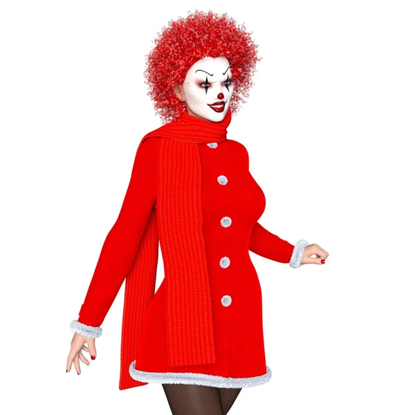 3D CG rendering of a clown makeup woman — Stock Photo, Image