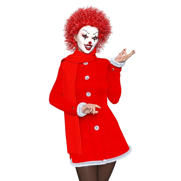 3D cg Darstellung einer Clown Make-up Frau — Stockfoto