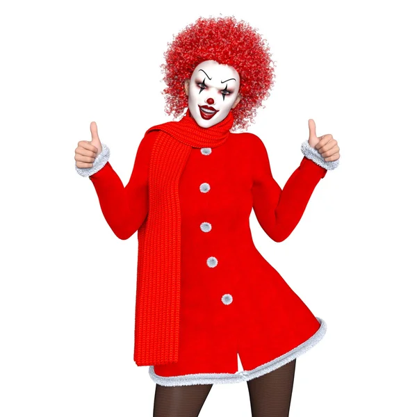 Rendering 3D CG di una donna trucco clown — Foto Stock