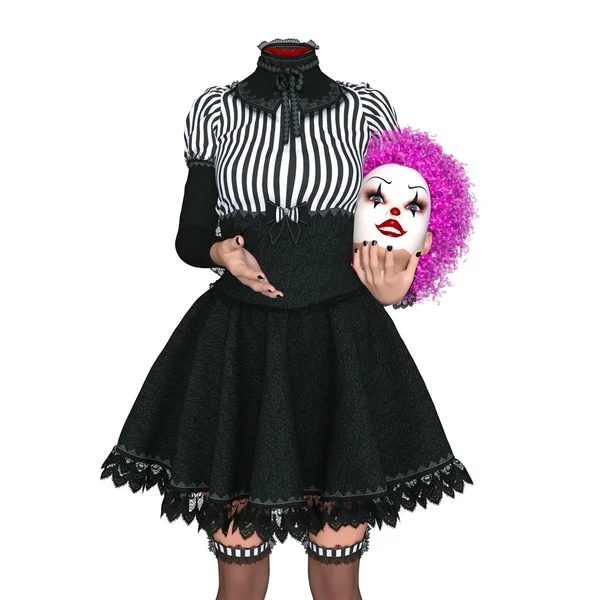 3D cg-rendering av en clown smink kvinna — Stockfoto