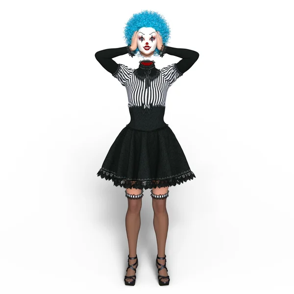 3D 3D rendu d'une femme maquillage de clown — Photo