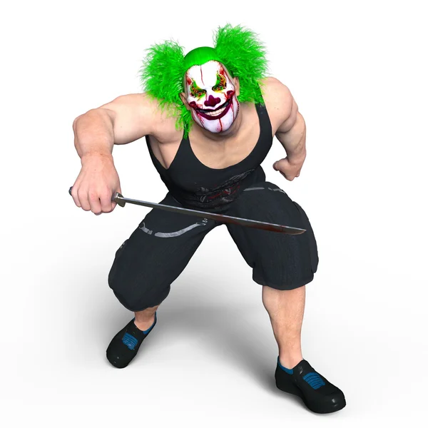 3D-cg-Darstellung eines Clown Make-up-Mannes — Stockfoto
