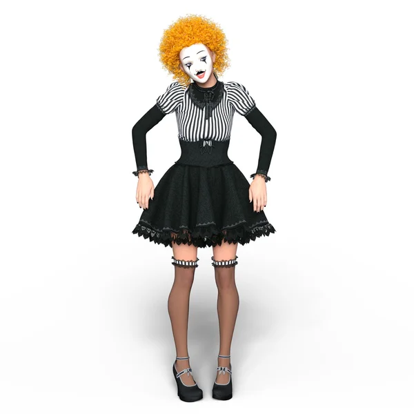 3D cg Darstellung einer Clown Make-up Frau — Stockfoto