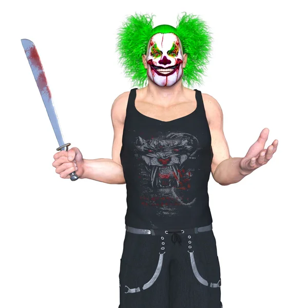 3D-cg rendering van een clown make-up man — Stockfoto