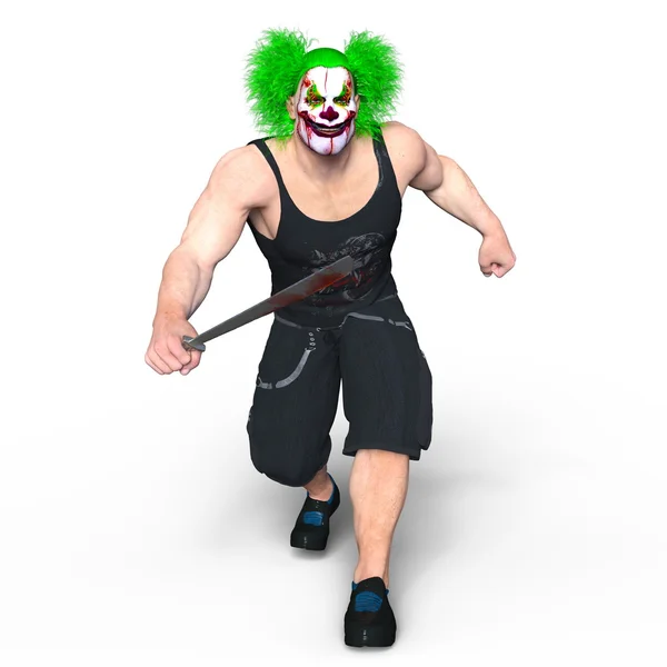 3D-cg rendering van een clown make-up man — Stockfoto