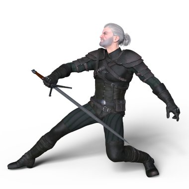 bir savaşçının 3d cg işleme