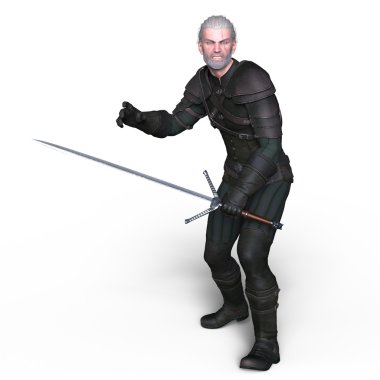 bir savaşçının 3d cg işleme