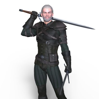 bir savaşçının 3d cg işleme