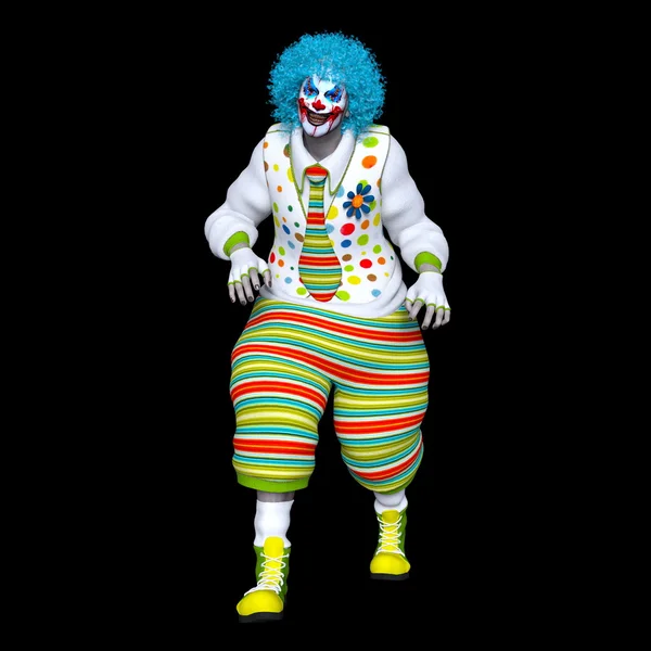 Rendering 3D CG di un uomo clown trucco — Foto Stock