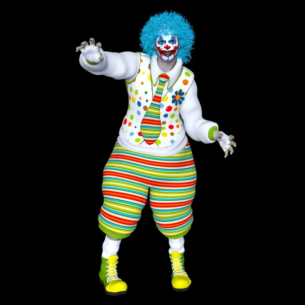 3D-cg-Darstellung eines Clown Make-up-Mannes — Stockfoto