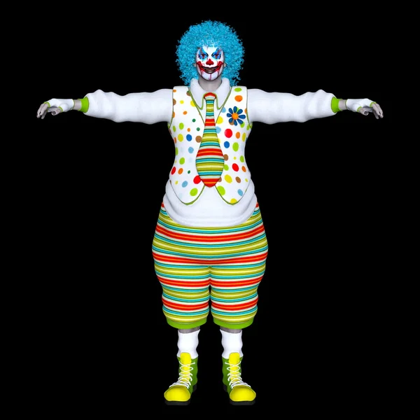 Rendering 3D CG di un uomo clown trucco — Foto Stock