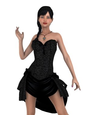 genç bir kadının 3d cg işleme