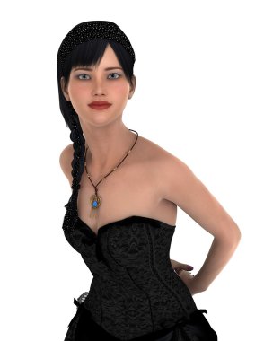 genç bir kadının 3d cg işleme