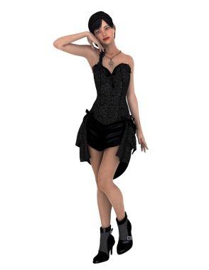 genç bir kadının 3d cg işleme