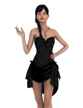 genç bir kadının 3d cg işleme