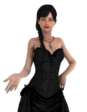 genç bir kadının 3d cg işleme