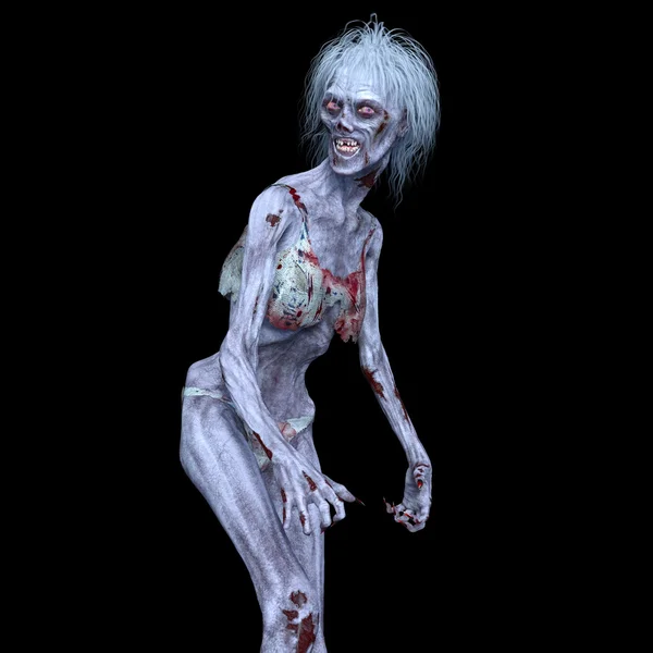 3D-cg-Darstellung eines weiblichen Zombies — Stockfoto