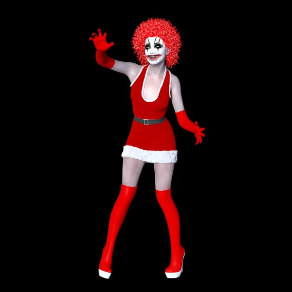 Rendering 3D CG di una donna trucco clown — Foto Stock