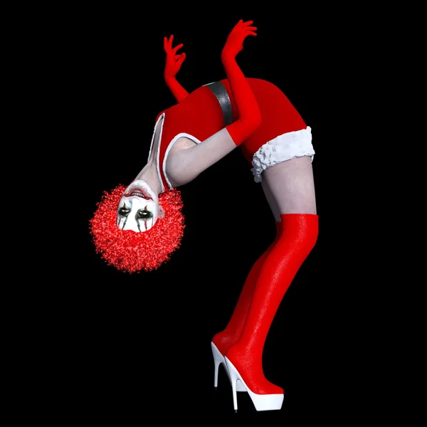 3D CG рендеринг клоуна макияж женщина — стоковое фото