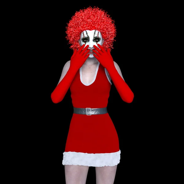 3D cg Darstellung einer Clown Make-up Frau — Stockfoto