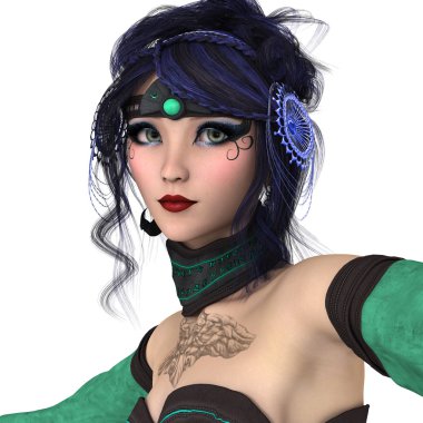 bir kadın savaşçı 3d cg render