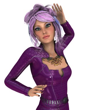 genç bir kadının 3d cg işleme