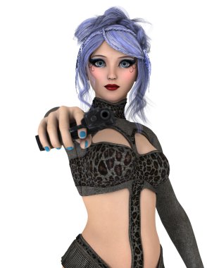 bir kadın savaşçı 3d cg render