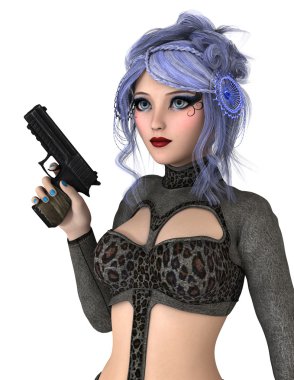 bir kadın savaşçı 3d cg render